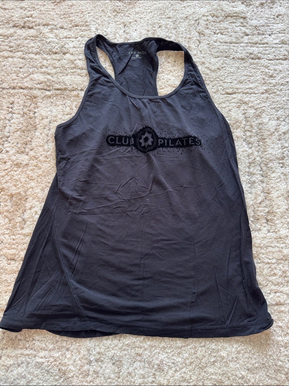 Club Pilates Black Racerback Tank Top